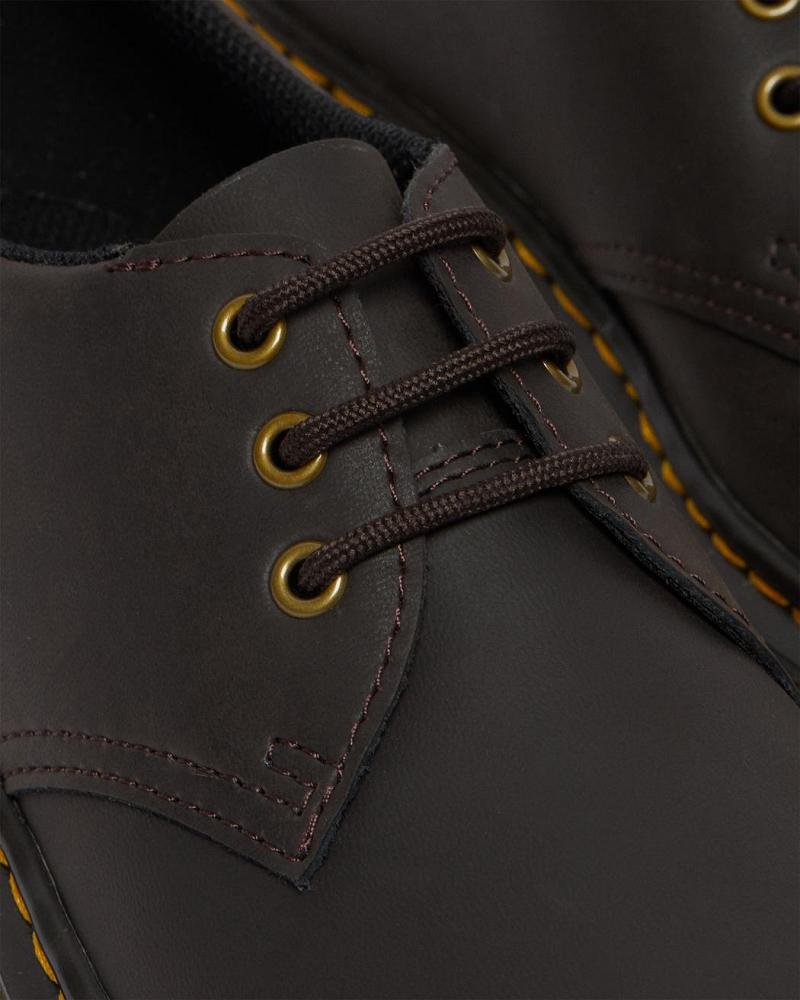 Dr Martens Junior 1461 Wildhorse Lær Sko Barn Mørke Brune | Norge 100JPQ